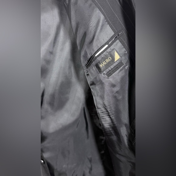 Mauro Size 56R Charcoal Pinstripe Suit Jacket - Picture 5 of 13